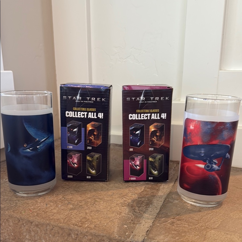 Vintage set‎ of Star Trek Movie Glass Set – All 4